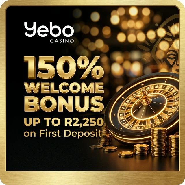 Yebo Casino 150% Welcome Bonus — up to R2,250 on first deposit